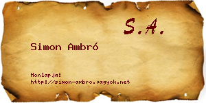 Simon Ambró névjegykártya